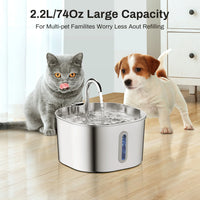 Silent Stainless Steel Cat Fountain